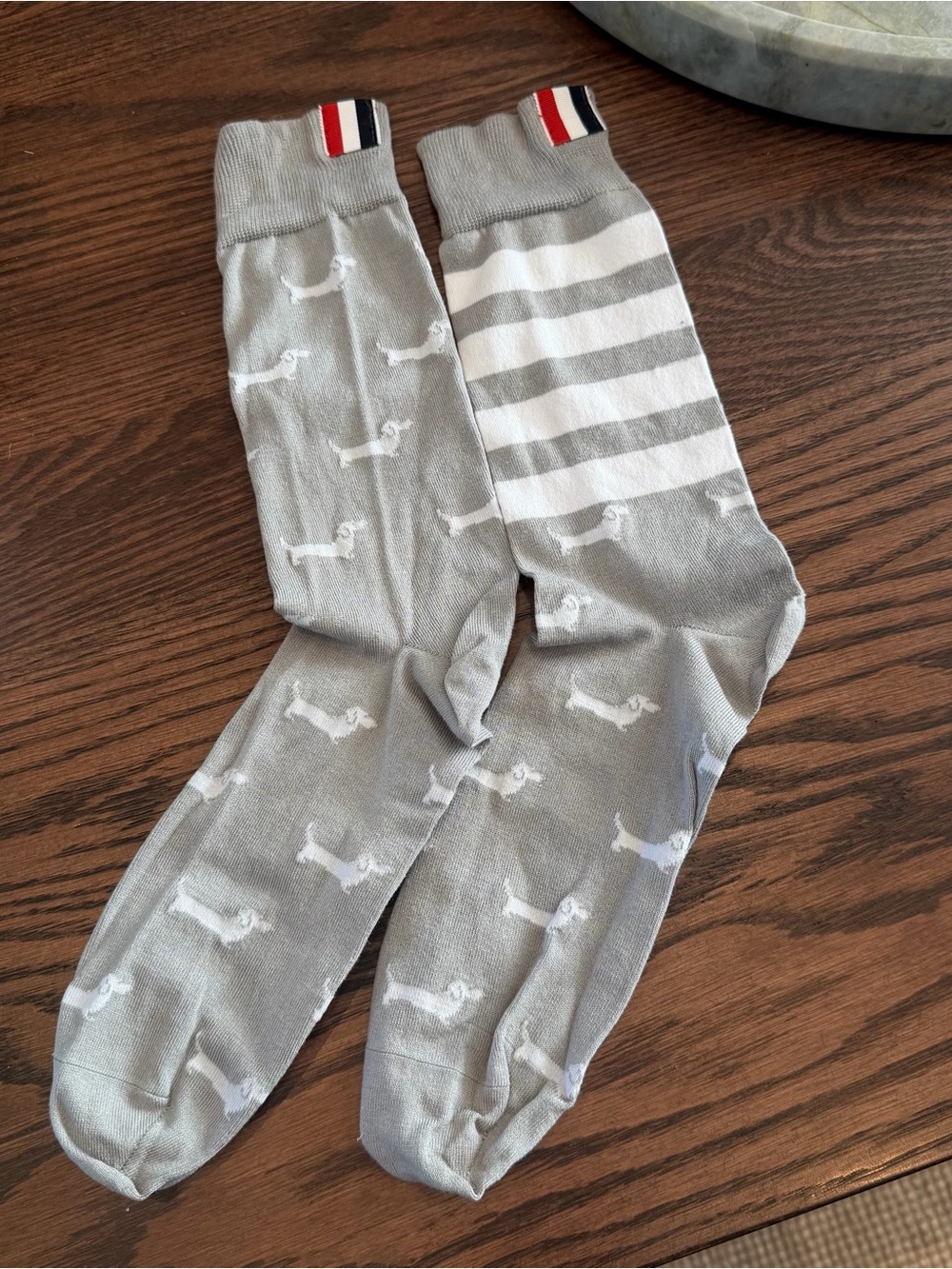 Thom Browne Women's Grey Dachshund Pattern Socks - New